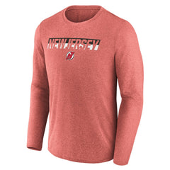 New Jersey Devils Fanatics Transition Long Sleeve T-Shirt - Heather Red | US 201191079