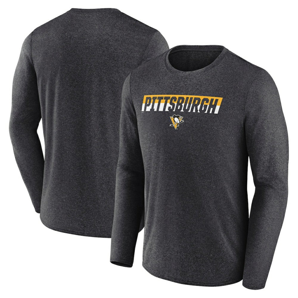 Pittsburgh Penguins Fanatics Transition Long Sleeve T-Shirt - Heather Charcoal | US 201191100
