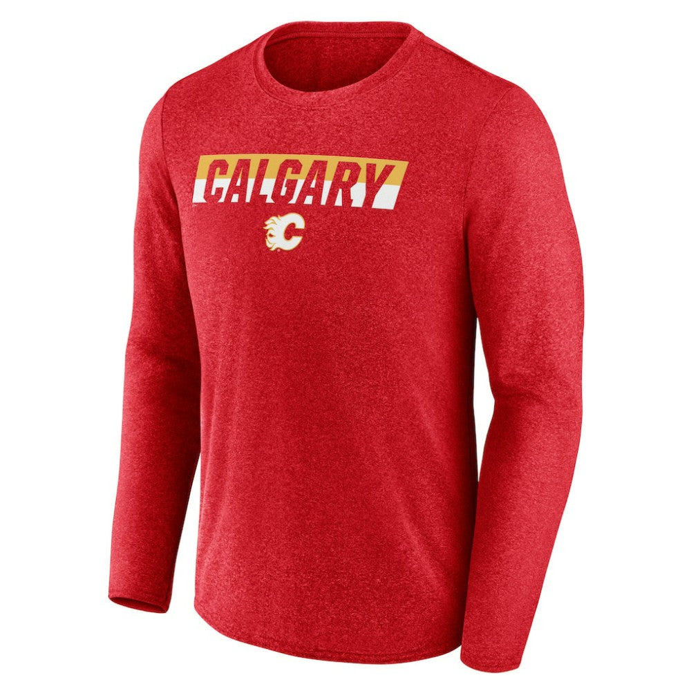Calgary Flames Fanatics Transition Long Sleeve T-Shirt - Heather Red | US 201191103