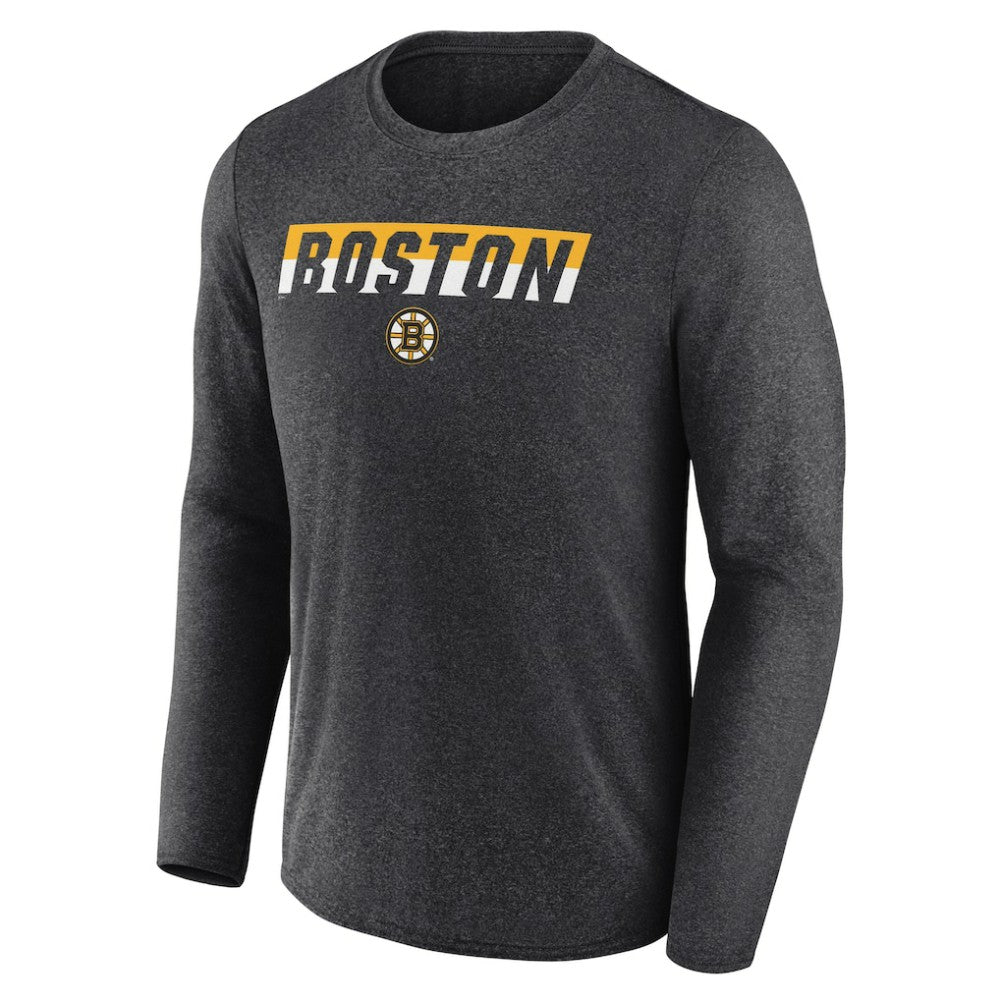 Boston Bruins Fanatics Transition Long Sleeve T-Shirt - Heather Charcoal | US 201191105