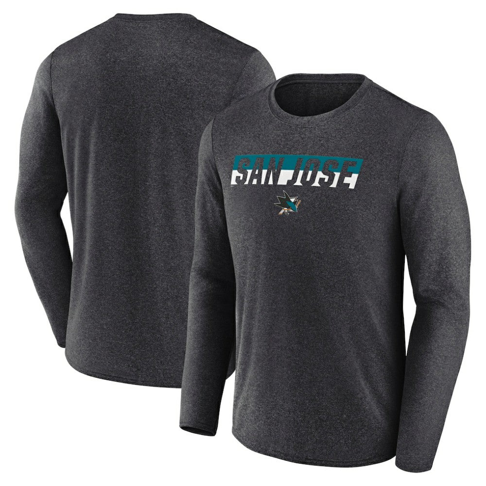San Jose Sharks Fanatics Transition Long Sleeve T-Shirt - Heather Charcoal | US 201191106