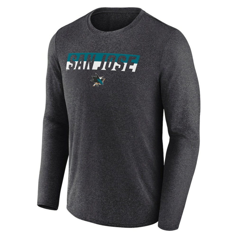 San Jose Sharks Fanatics Transition Long Sleeve T-Shirt - Heather Charcoal | US 201191106