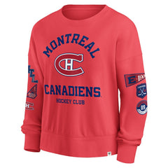 Montreal Canadiens Fanatics Women's Oversized Vintage Go Team Pullover Sweatshirt - Red | US 201191172