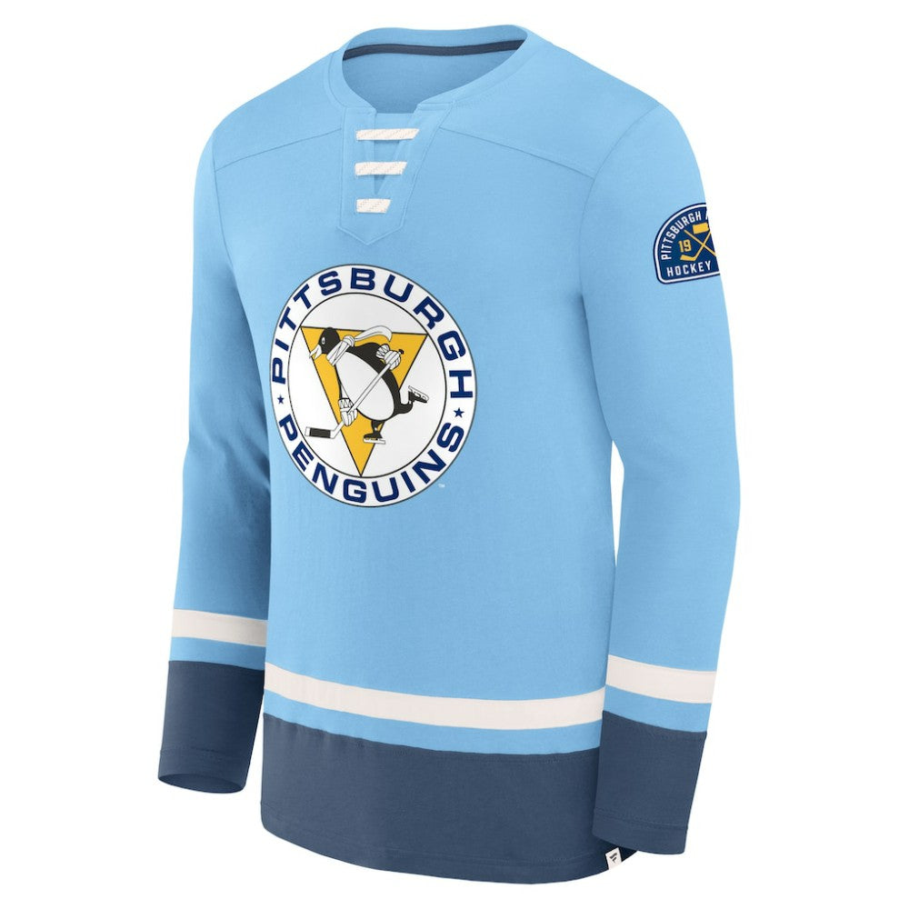 Pittsburgh Penguins Fanatics Vintage High Point Long Sleeve T-Shirt - Light Blue | US 201191181
