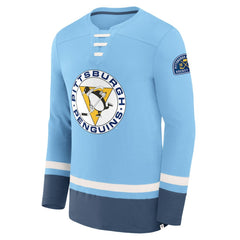 Pittsburgh Penguins Fanatics Vintage High Point Long Sleeve T-Shirt - Light Blue | US 201191181