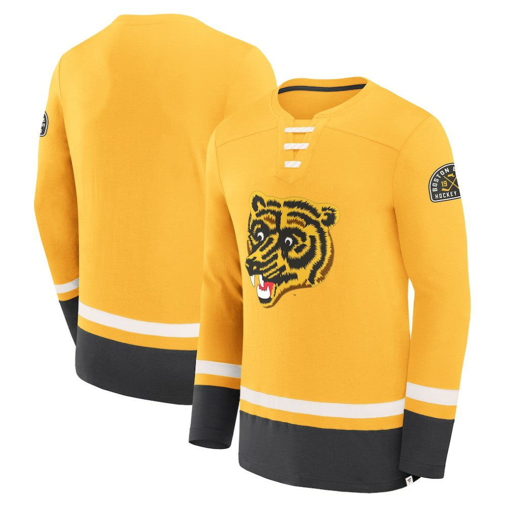 Boston Bruins Fanatics Vintage High Point Long Sleeve T-Shirt - Gold | US 201191184