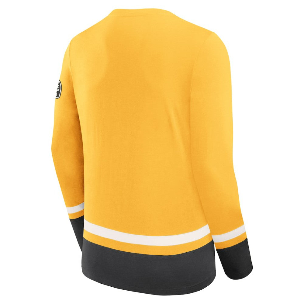 Boston Bruins Fanatics Vintage High Point Long Sleeve T-Shirt - Gold | US 201191184