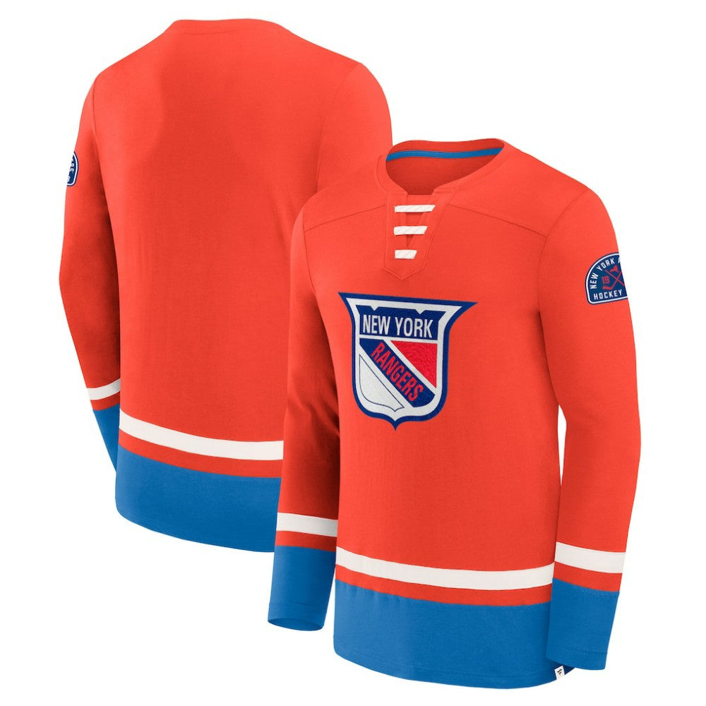 New York Rangers Fanatics Vintage High Point Long Sleeve T-Shirt - Blue | US 201191188