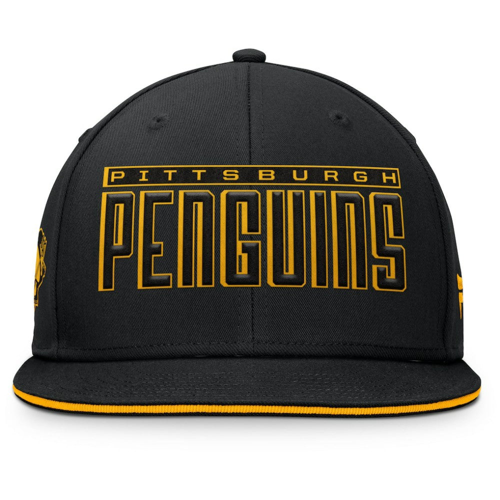 Pittsburgh Penguins Fanatics Fundamental Gino Stack Snapback Hat - Black | US 201193222