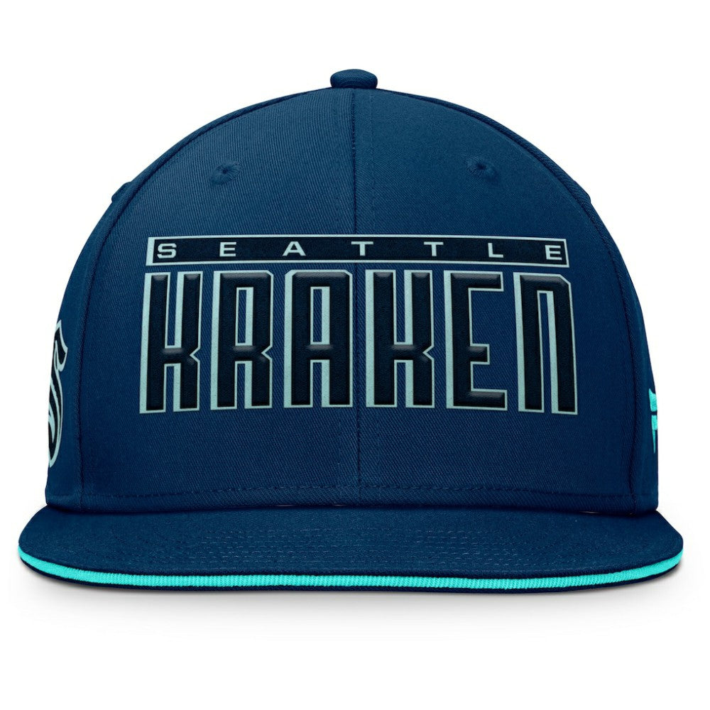 Seattle Kraken Fanatics Fundamental Gino Stack Snapback Hat - Navy | US 201193225