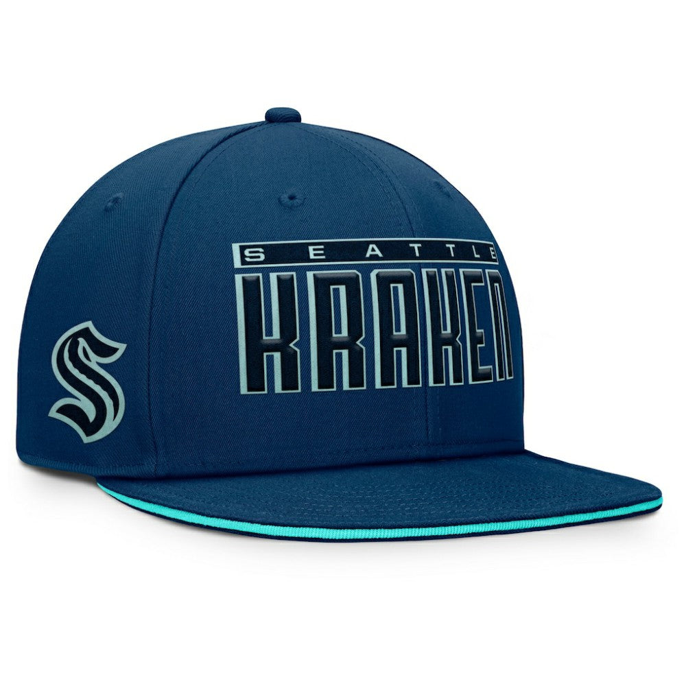 Seattle Kraken Fanatics Fundamental Gino Stack Snapback Hat - Navy | US 201193225