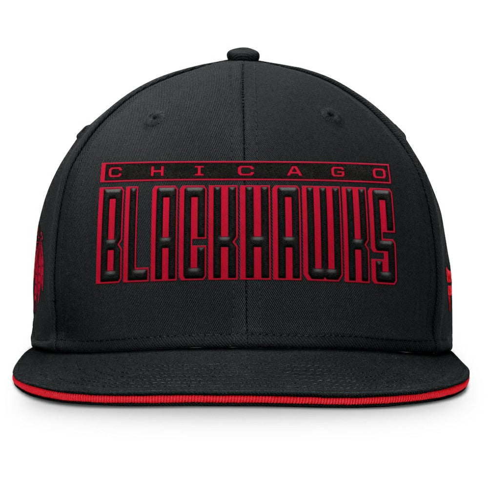 Chicago Blackhawks Fanatics Fundamental Gino Stack Snapback Hat - Black | US 201193231