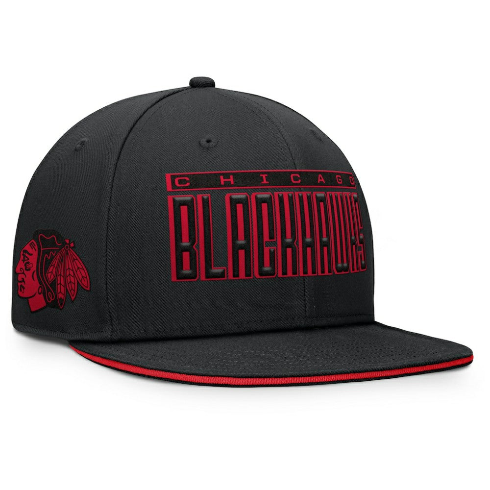 Chicago Blackhawks Fanatics Fundamental Gino Stack Snapback Hat - Black | US 201193231