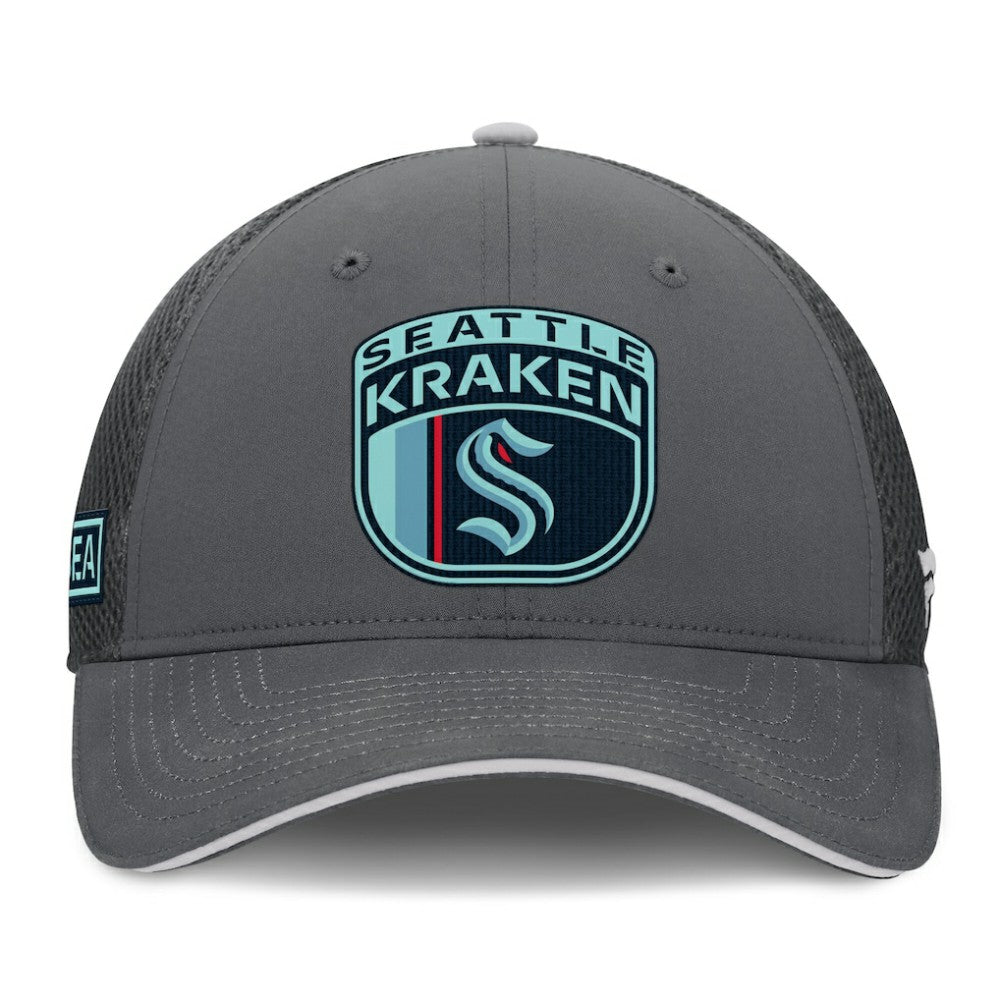Seattle Kraken Fanatics Authentic Pro Home Ice Trucker Adjustable Hat - Gray | US 201193315