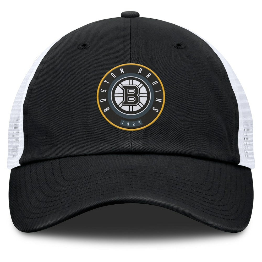 Boston Bruins Fanatics Averie Trucker Adjustable Hat - Black/White | US 201193367
