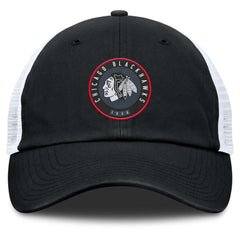 Chicago Blackhawks Fanatics Averie Trucker Adjustable Hat - Black/White | US 201193371