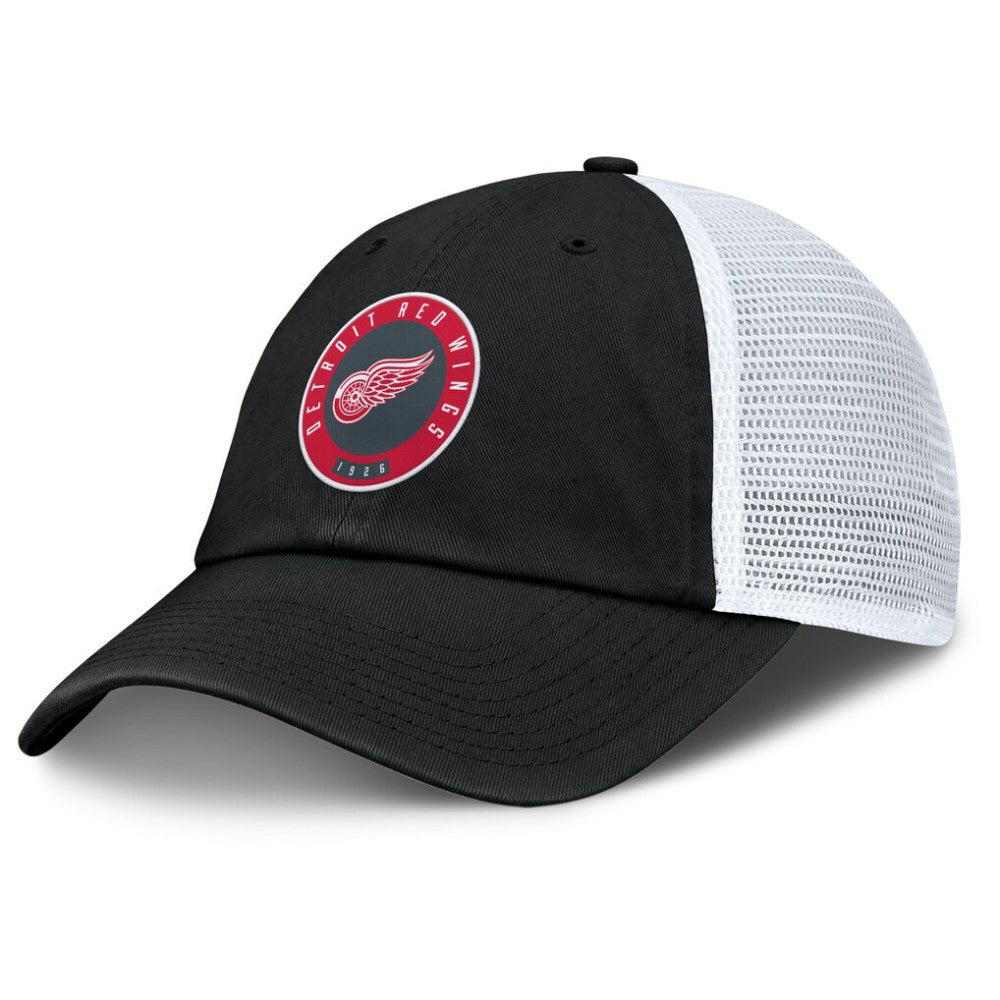 Detroit Red Wings Fanatics Averie Trucker Adjustable Hat - Black/Gray | US 201193375