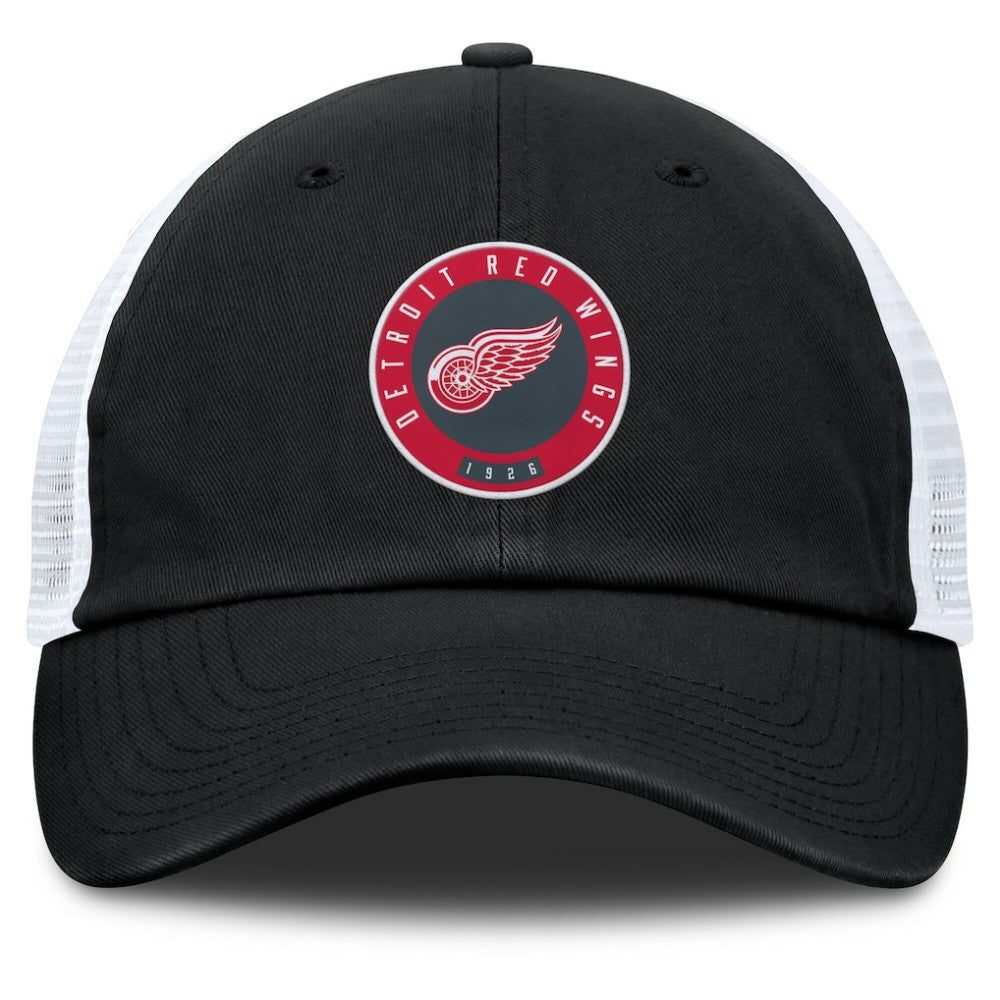 Detroit Red Wings Fanatics Averie Trucker Adjustable Hat - Black/Gray | US 201193375