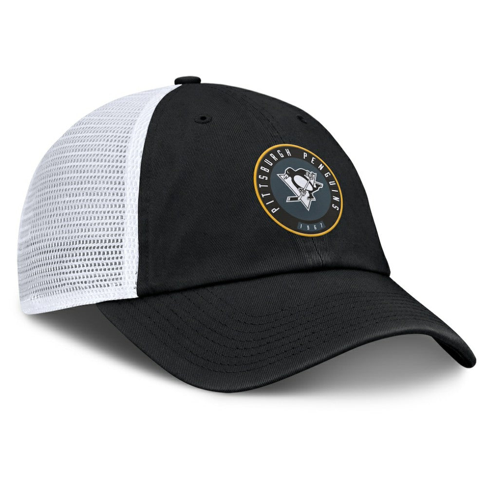 Pittsburgh Penguins Fanatics Averie Trucker Adjustable Hat - Black/White | US 201193379