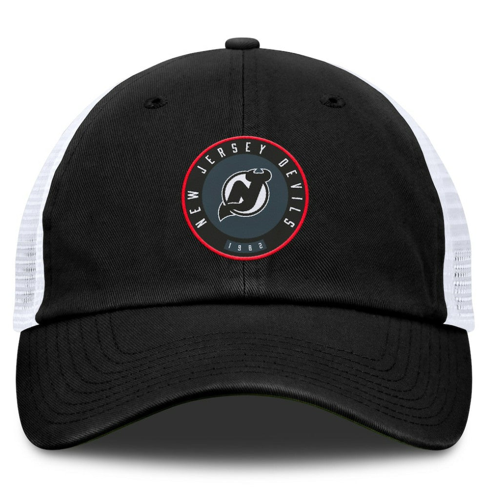 New Jersey Devils Fanatics Averie Trucker Adjustable Hat - Black/White | US 201193382