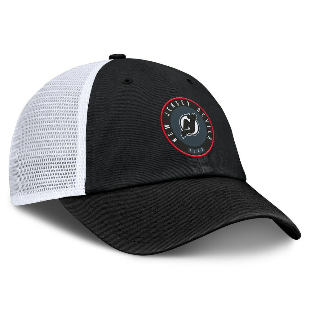 New Jersey Devils Fanatics Averie Trucker Adjustable Hat - Black/White | US 201193382