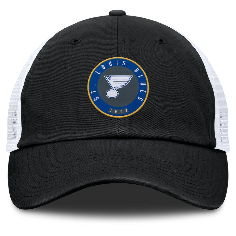 St. Louis Blues Fanatics Averie Trucker Adjustable Hat - Black/White | US 201193390