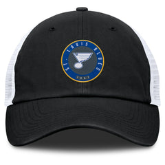 St. Louis Blues Fanatics Averie Trucker Adjustable Hat - Black/White | US 201193390