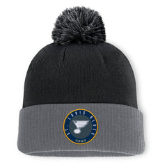 St. Louis Blues Fanatics Aspyn Cuffed Knit Hat with Pom - Black | US 201193407