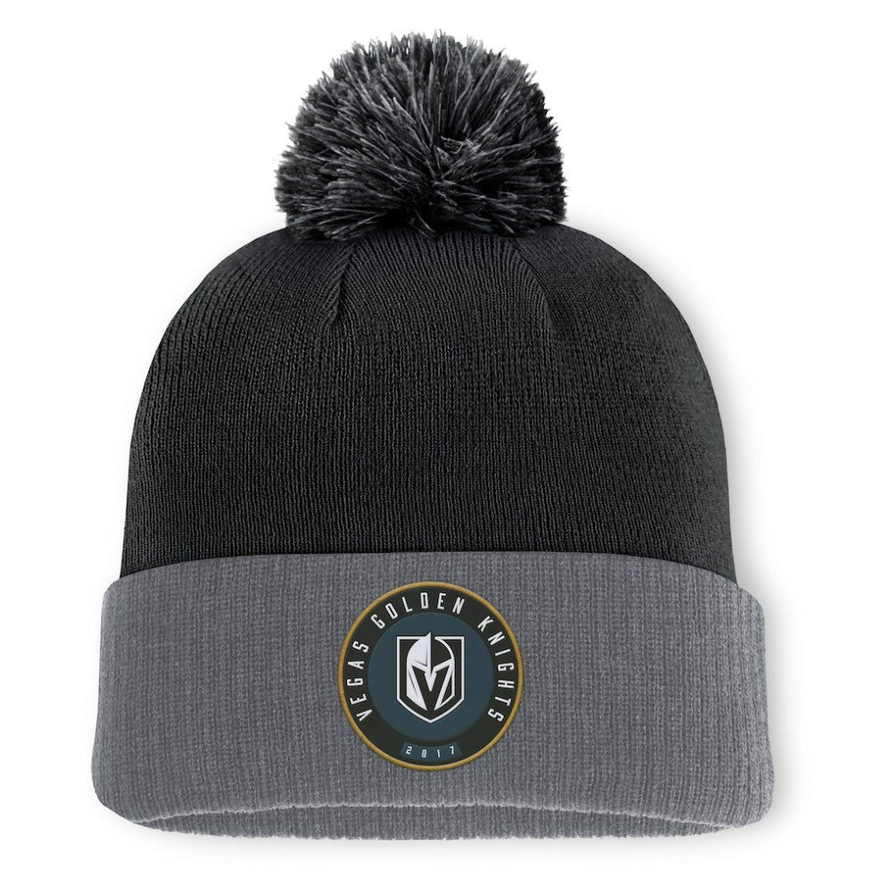 Vegas Golden Knights Fanatics Aspyn Cuffed Knit Hat with Pom - Black | US 201193411