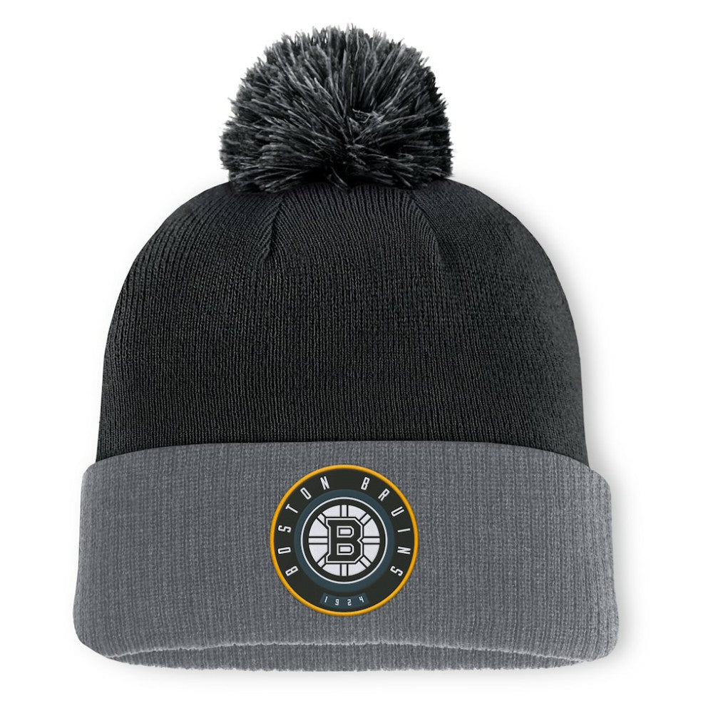 Boston Bruins Fanatics Aspyn Cuffed Knit Hat with Pom - Black | US 201193418