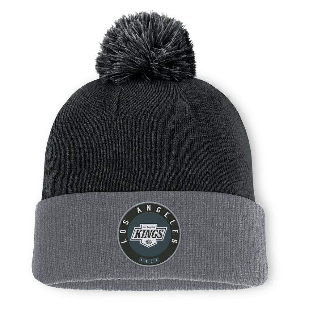 Los Angeles Kings Fanatics Aspyn Cuffed Knit Hat with Pom - Black | US 201193426