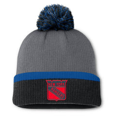 New York Rangers Fanatics Women's Cuffed Knit Hat with Pom - Charcoal | US 201193432