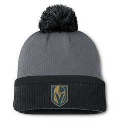 Vegas Golden Knights Fanatics Women's Cuffed Knit Hat with Pom - Charcoal | US 201193436