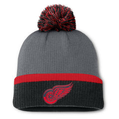 Detroit Red Wings Fanatics Women's Cuffed Knit Hat with Pom - Charcoal | US 201193437