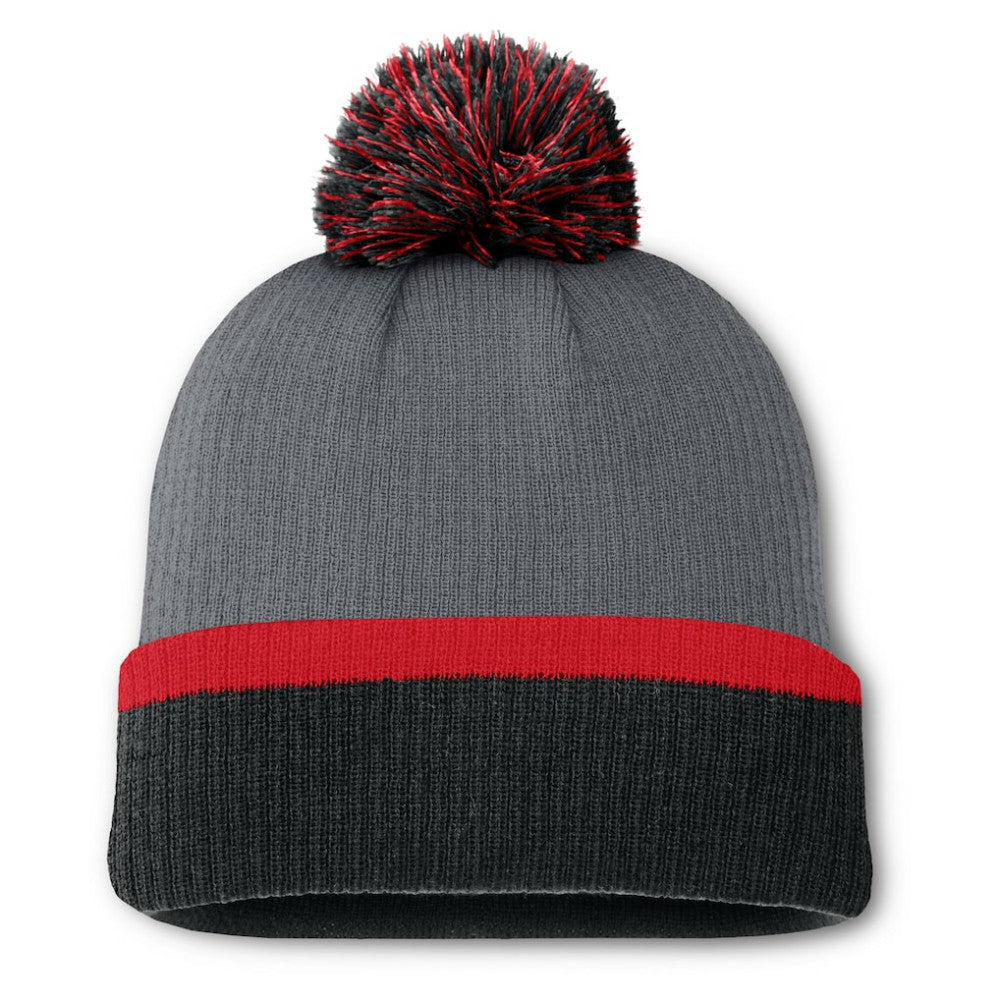 Detroit Red Wings Fanatics Women's Cuffed Knit Hat with Pom - Charcoal | US 201193437