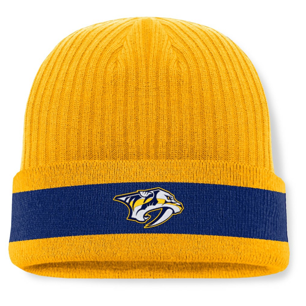 Nashville Predators Fanatics Blueliner Cuffed Knit Hat - Gold | US 201193493
