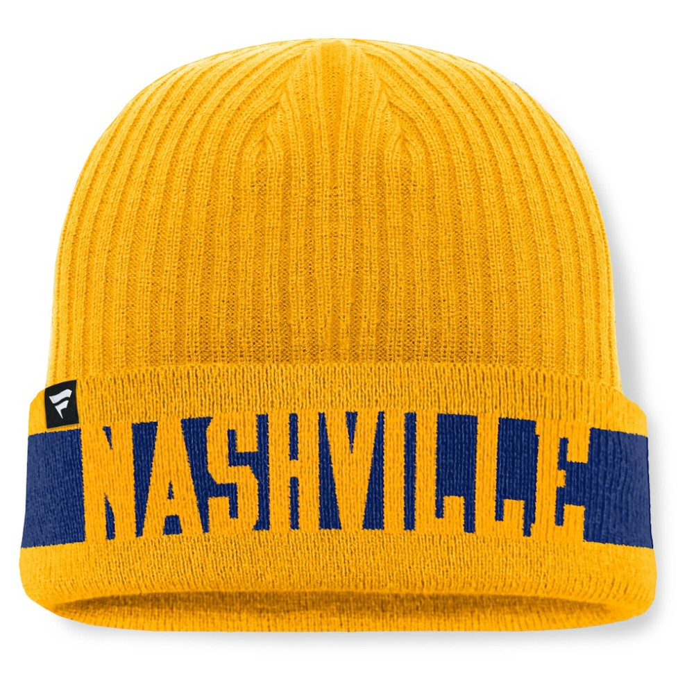 Nashville Predators Fanatics Blueliner Cuffed Knit Hat - Gold | US 201193493