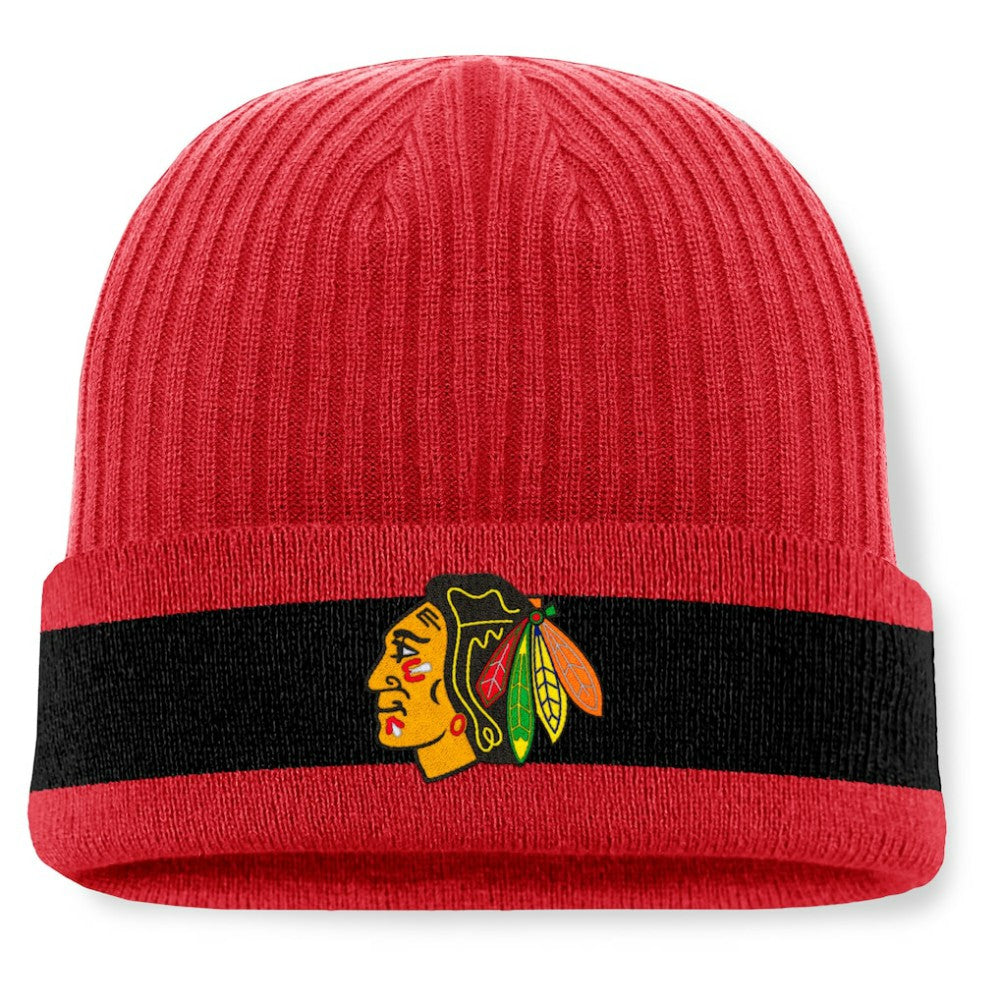 Chicago Blackhawks Fanatics Blueliner Cuffed Knit Hat - Red | US 201193498