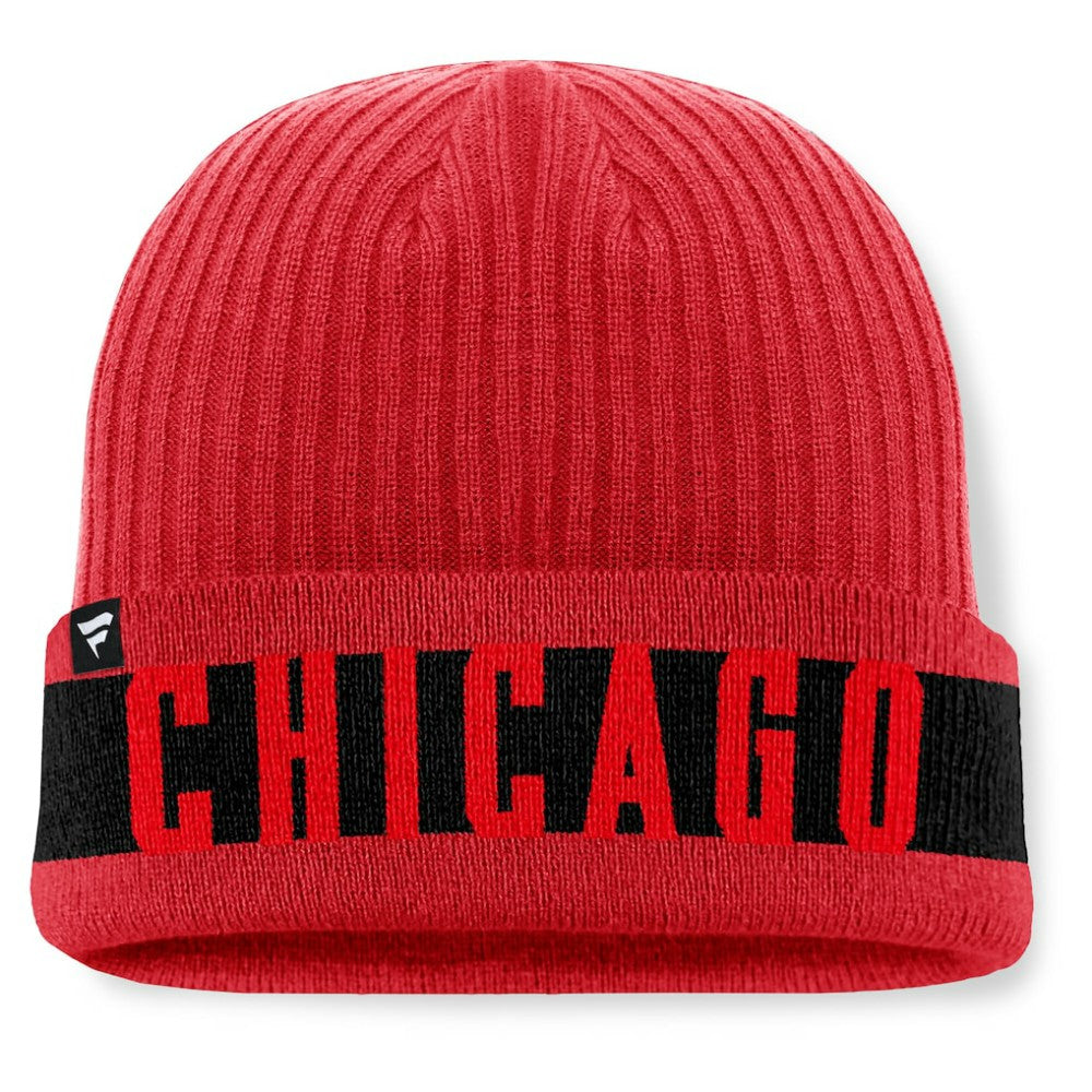Chicago Blackhawks Fanatics Blueliner Cuffed Knit Hat - Red | US 201193498