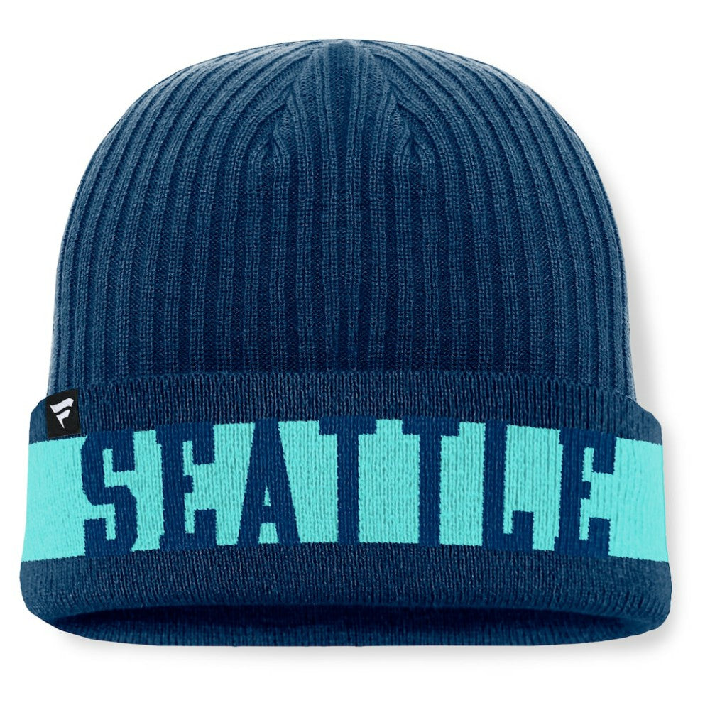 Seattle Kraken Fanatics Blueliner Cuffed Knit Hat - Deep Sea Blue | US 201193509