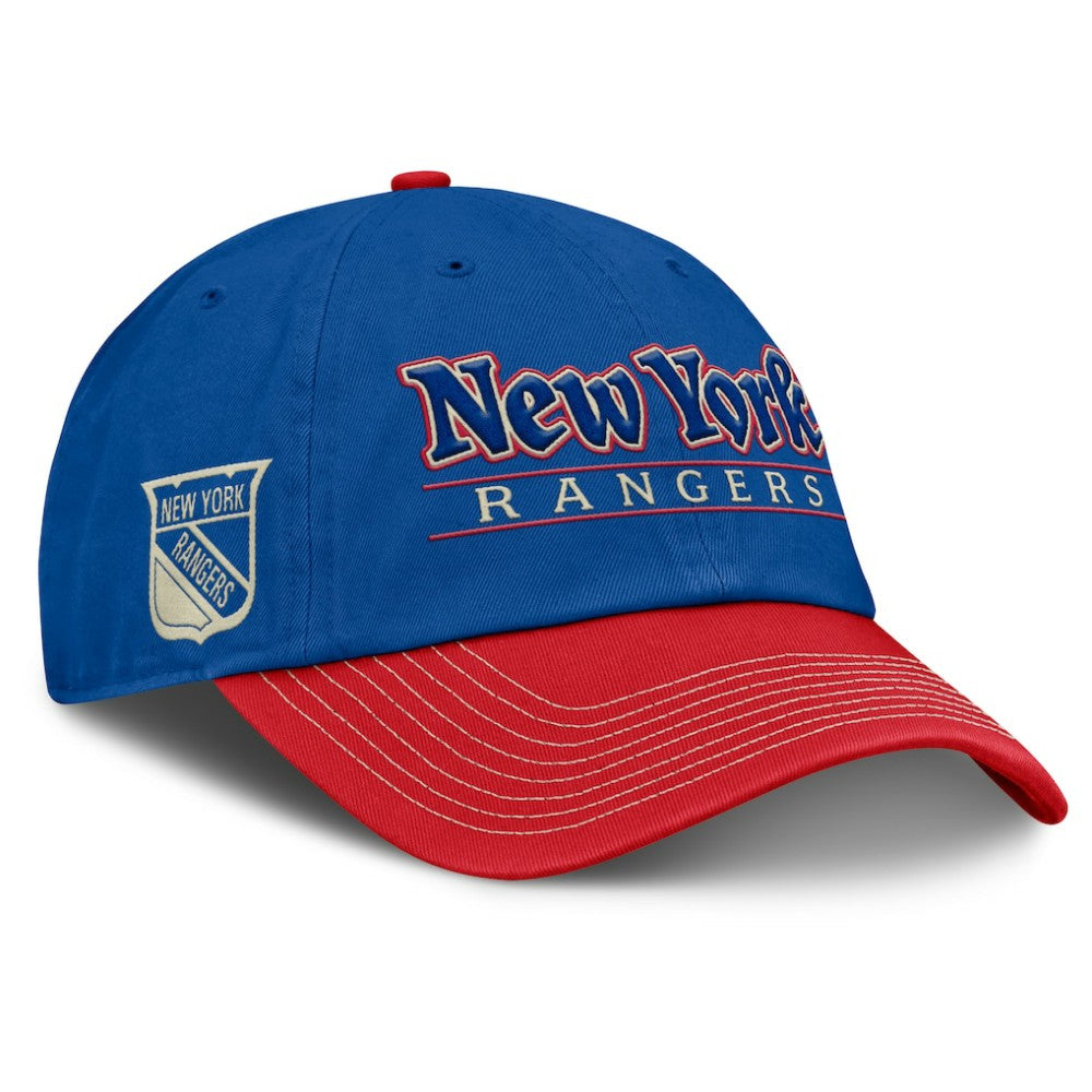 New York Rangers Fanatics Heritage Home Ice Two-Tone Adjustable Hat - Blue/Red | US 201193518