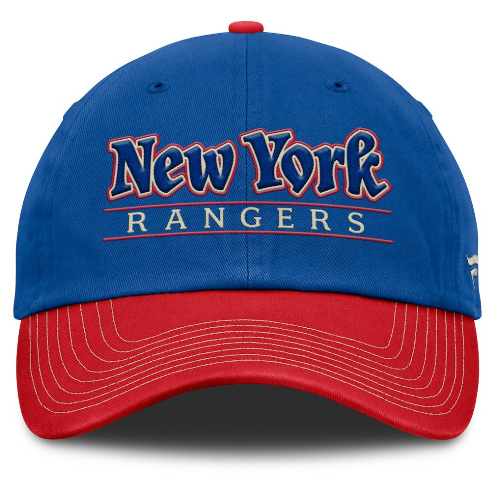 New York Rangers Fanatics Heritage Home Ice Two-Tone Adjustable Hat - Blue/Red | US 201193518
