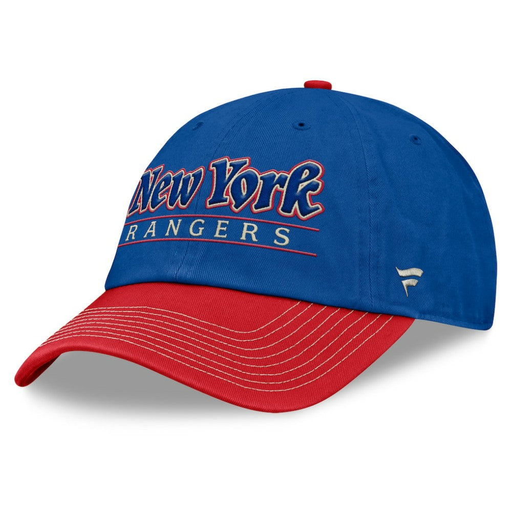 New York Rangers Fanatics Heritage Home Ice Two-Tone Adjustable Hat - Blue/Red | US 201193518