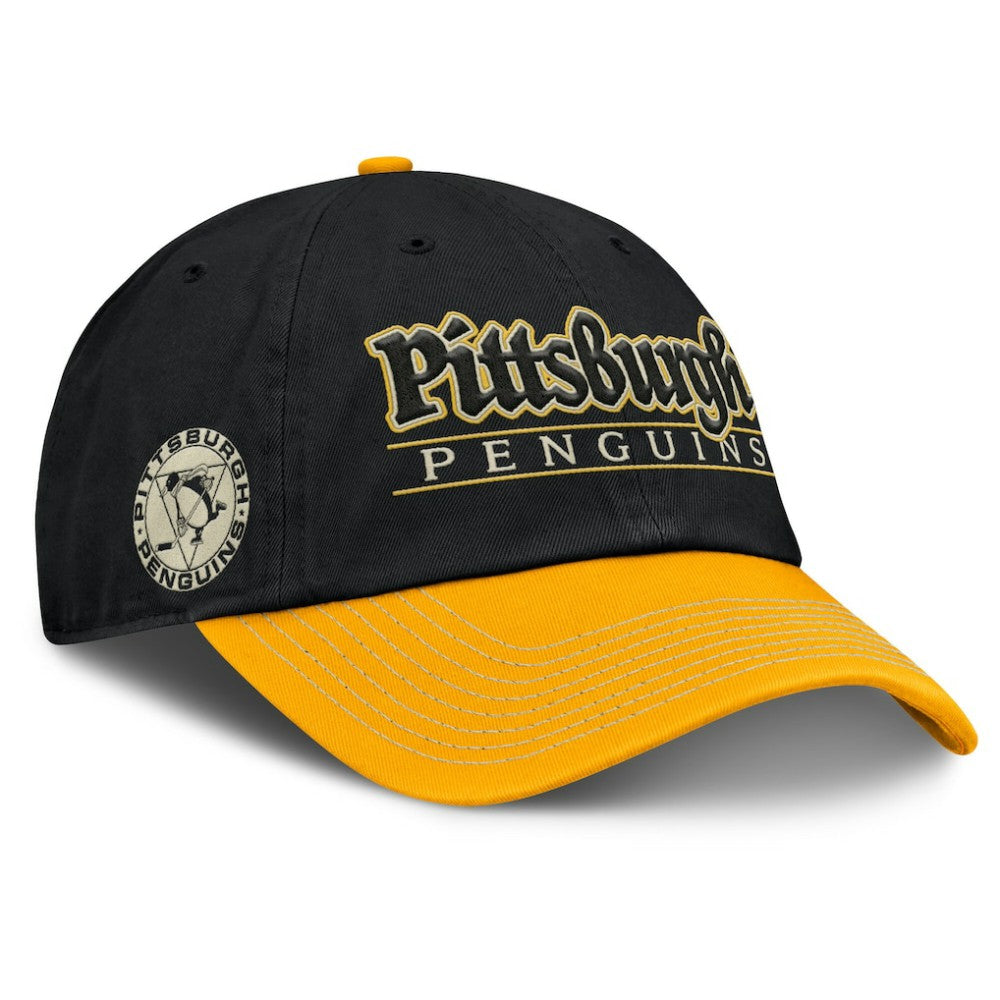 Pittsburgh Penguins Fanatics Heritage Home Ice Two-Tone Adjustable Hat - Black/Gold | US 201193520