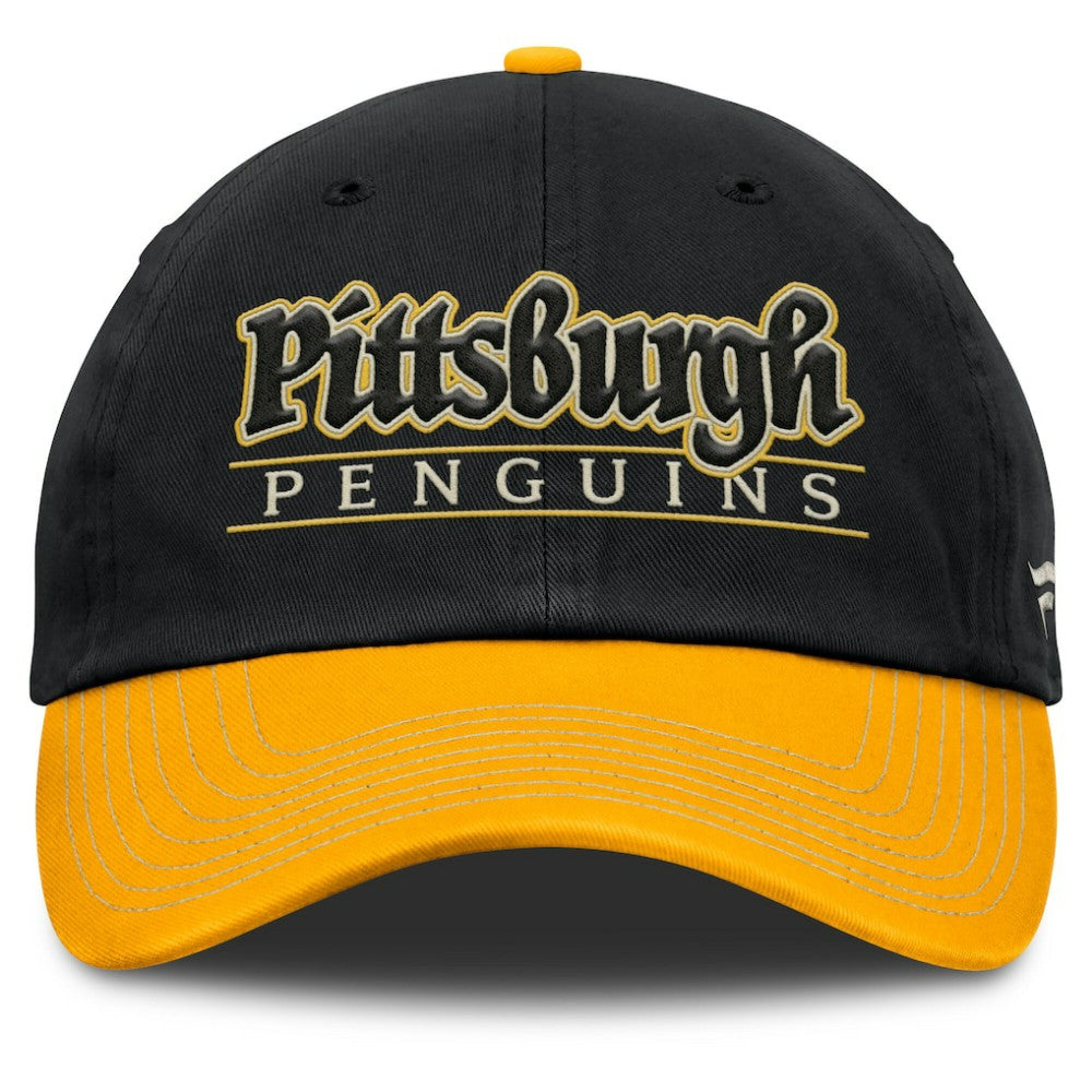 Pittsburgh Penguins Fanatics Heritage Home Ice Two-Tone Adjustable Hat - Black/Gold | US 201193520