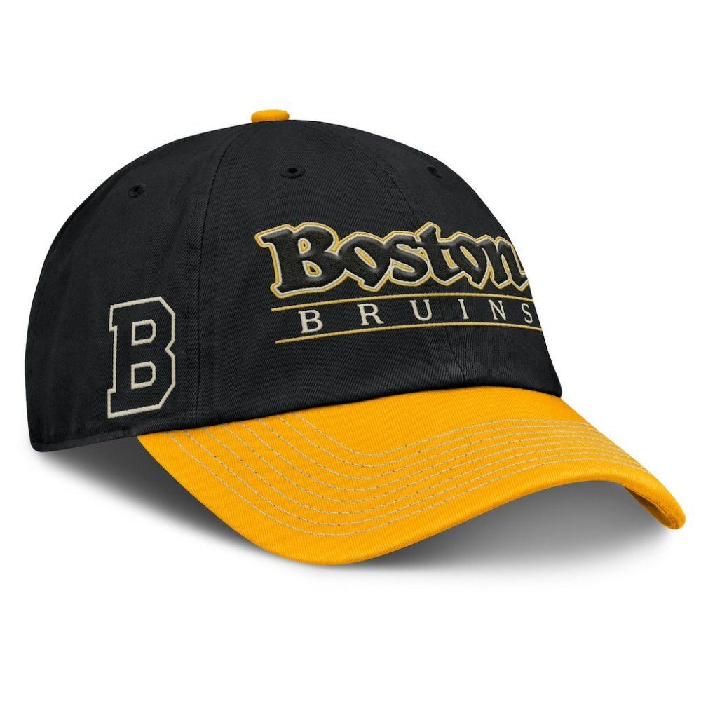 Boston Bruins Fanatics Heritage Home Ice Two-Tone Adjustable Hat - Black/Gold | US 201193522
