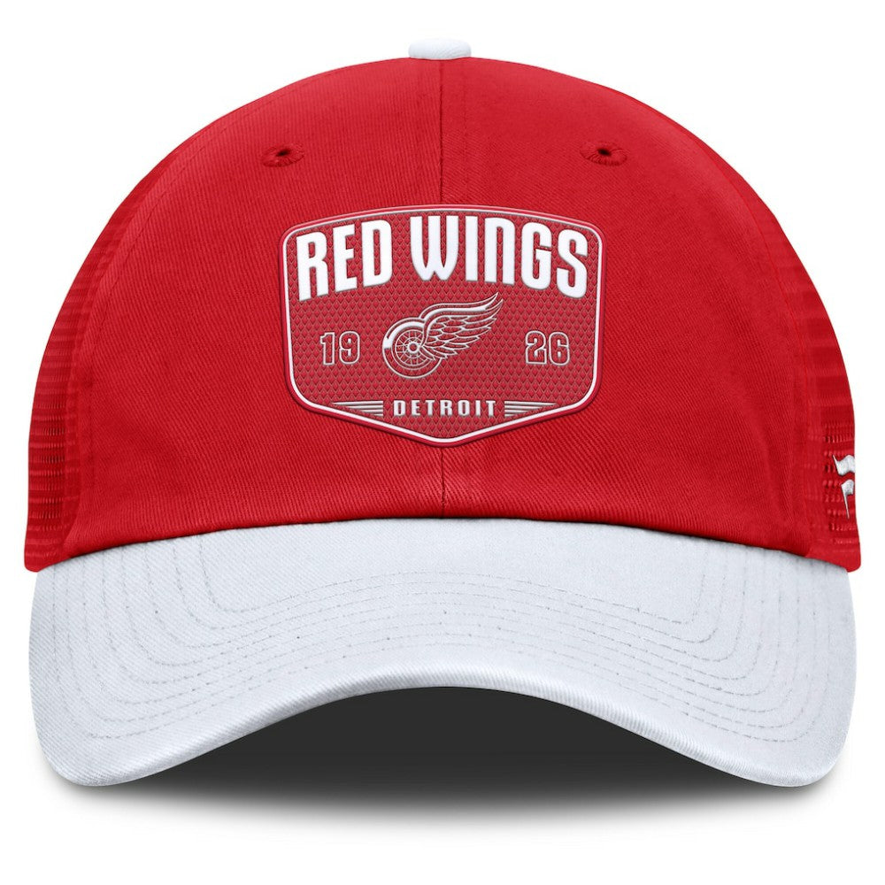 Detroit Red Wings Fanatics Fundamental One-Time Trucker Adjustable Hat - Red | US 201193623
