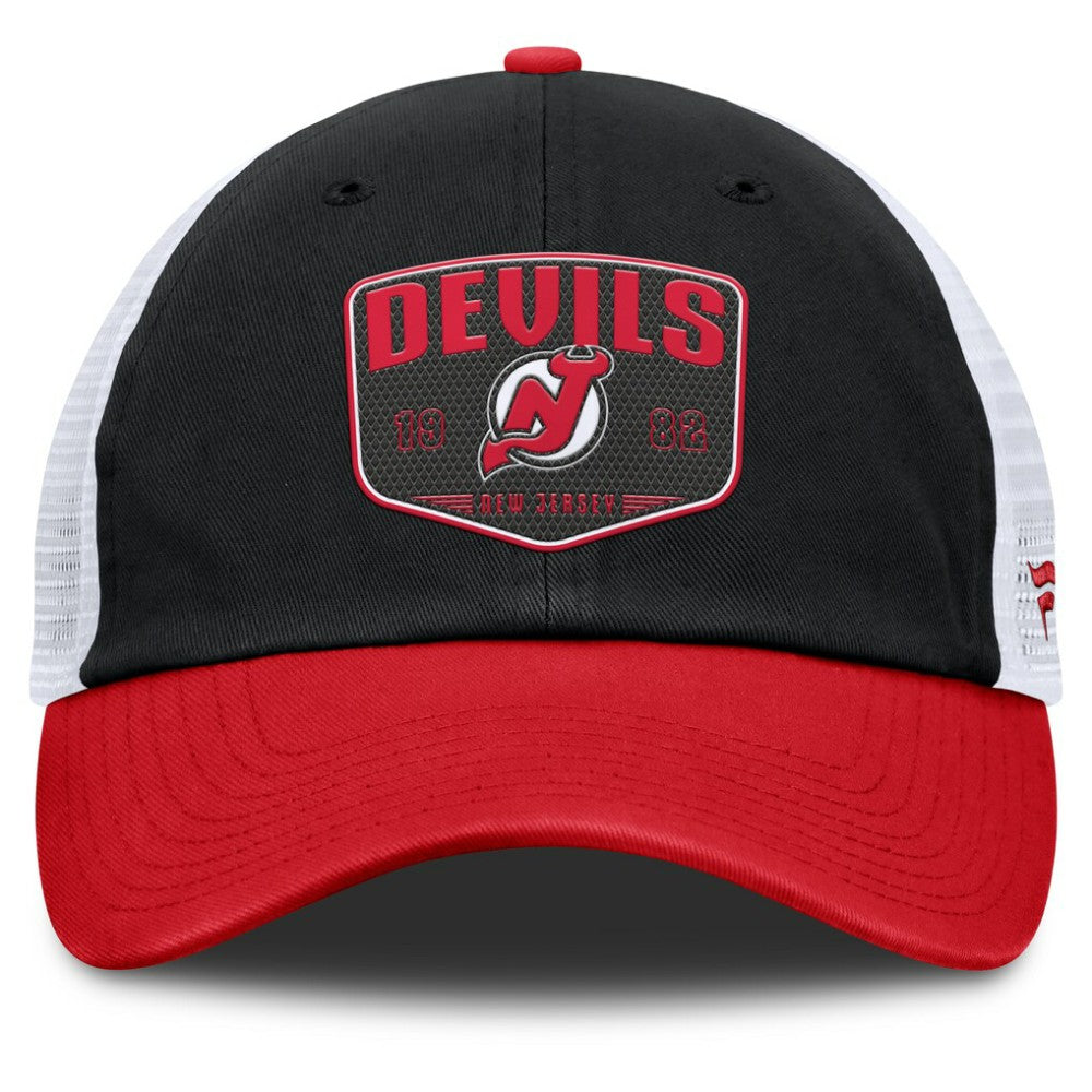 New Jersey Devils Fanatics Fundamental One-Time Trucker Adjustable Hat - Black | US 201193625
