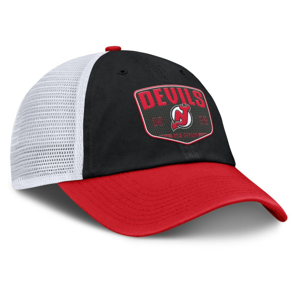 New Jersey Devils Fanatics Fundamental One-Time Trucker Adjustable Hat - Black | US 201193625
