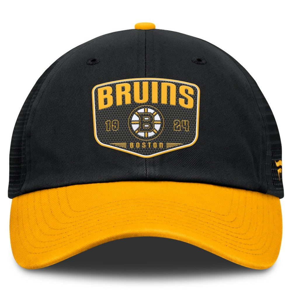 Boston Bruins Fanatics Fundamental One-Time Trucker Adjustable Hat - Black | US 201193628